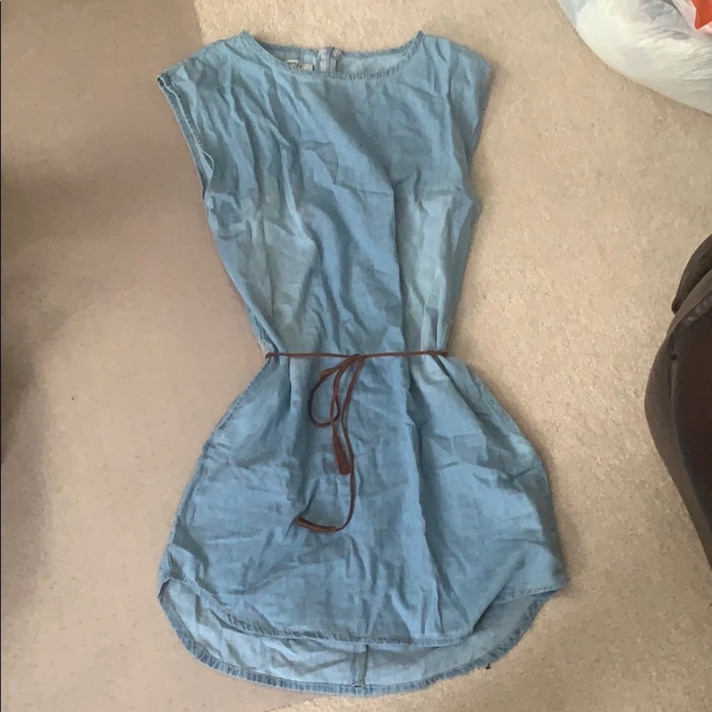 Jean dress with string belt